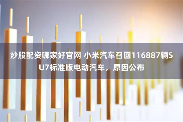 炒股配资哪家好官网 小米汽车召回116887辆SU7标准版电动汽车，原因公布