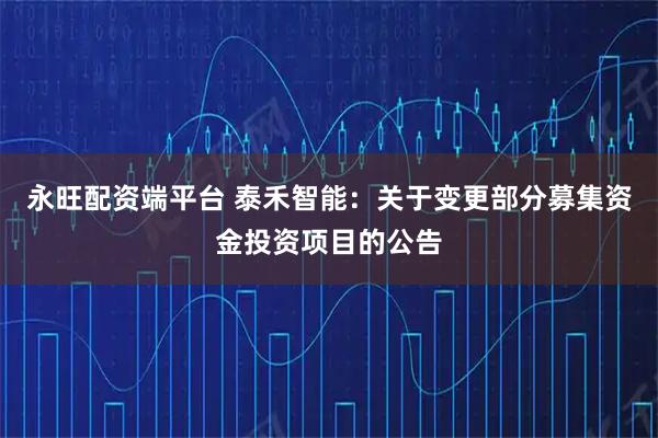 永旺配资端平台 泰禾智能：关于变更部分募集资金投资项目的公告